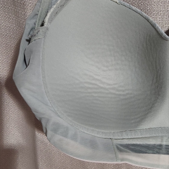 CACIQUE 46D Women's Gray Lace Trim Bra - Picture 6 of 7